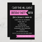 Invitation à la fête du 50e anniversaire Pink Over (Devant / Derrière)