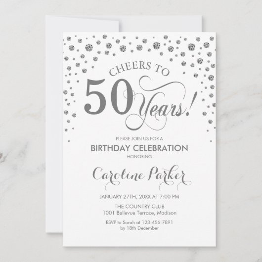 Invitation à la fête du 50e anniversaire - Silver  (Devant)