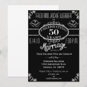 Invitation à la fête du 50e anniversaire sur table (Devant / Derrière)