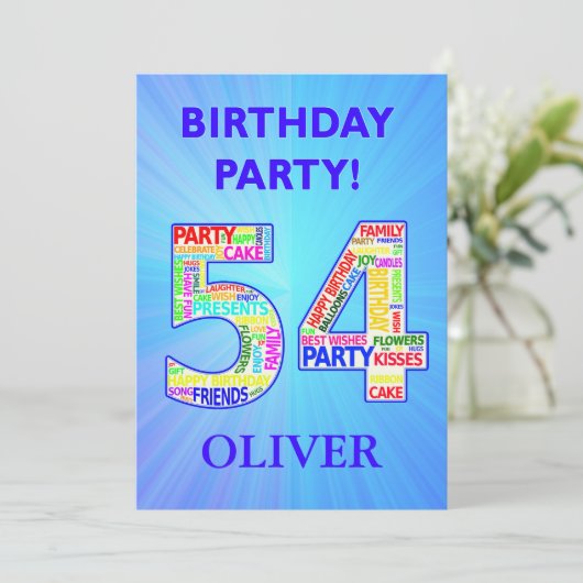 Invitation à la fête du 55e anniversaire Ajouter u (Debout devant)