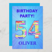 Invitation à la fête du 55e anniversaire Ajouter u (Devant / Derrière)