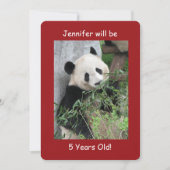 Invitation à la fête du 5e anniversaire, Panda rou (Devant)