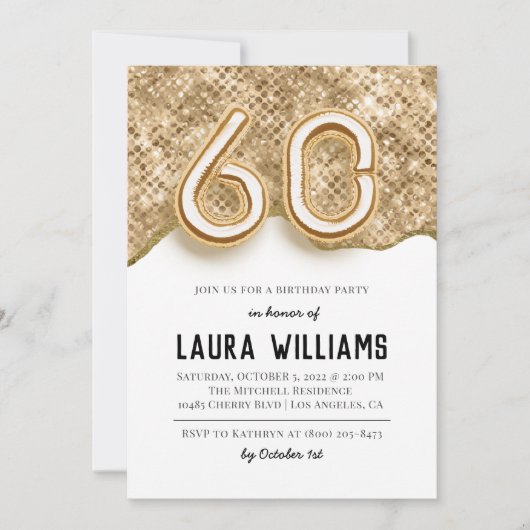 Invitation à la fête du 60e anniversaire (Devant)