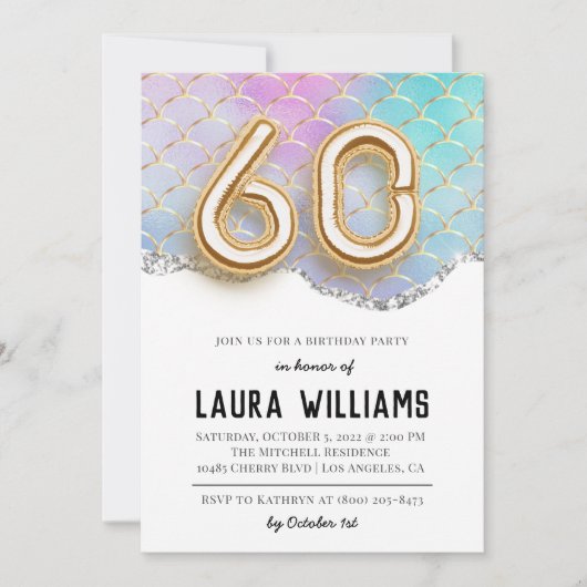 Invitation à la fête du 60e anniversaire (Devant)