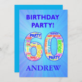 Invitation à la fête du 60e anniversaire Ajouter u (Devant / Derrière)