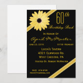 Invitation à la fête du 60e anniversaire en noir e (Devant / Derrière)