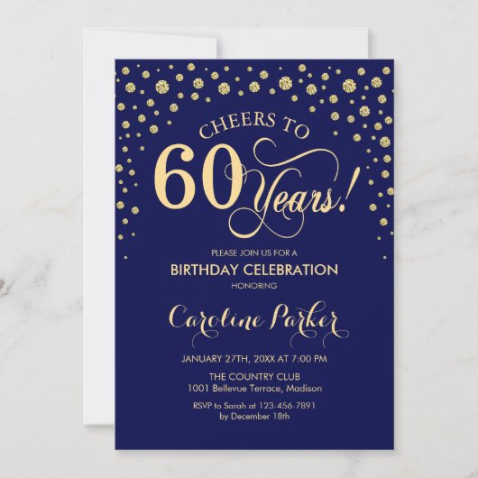 Invitation à la fête du 60e anniversaire - Gold Na (Devant)