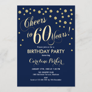 Invitation à la fête du 60e anniversaire - Gold Na