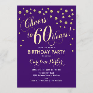 Invitation à la fête du 60e anniversaire - Gold Pu