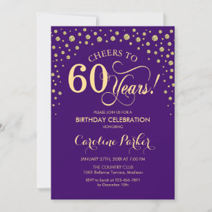 Invitation à la fête du 60e anniversaire - Gold Pu