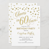 Invitation à la fête du 60e anniversaire - Gold Wh (Devant / Derrière)