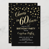 Invitation à la fête du 60e anniversaire - Noir d' (Devant / Derrière)