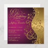 Invitation à la fête du 60e anniversaire Purple an (Devant / Derrière)