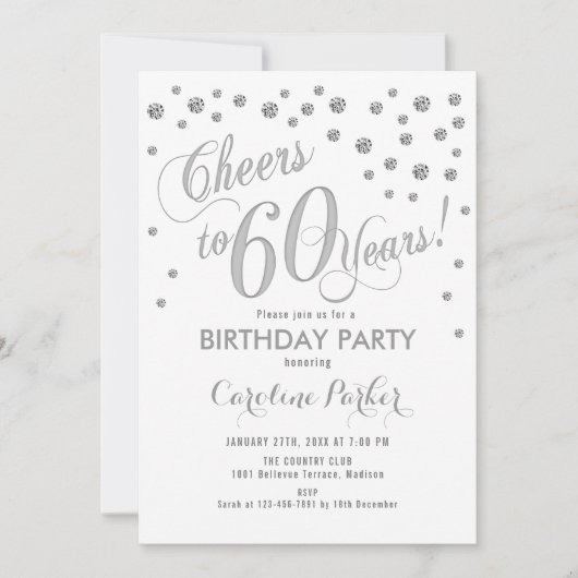 Invitation à la fête du 60e anniversaire - Silver  (Devant)