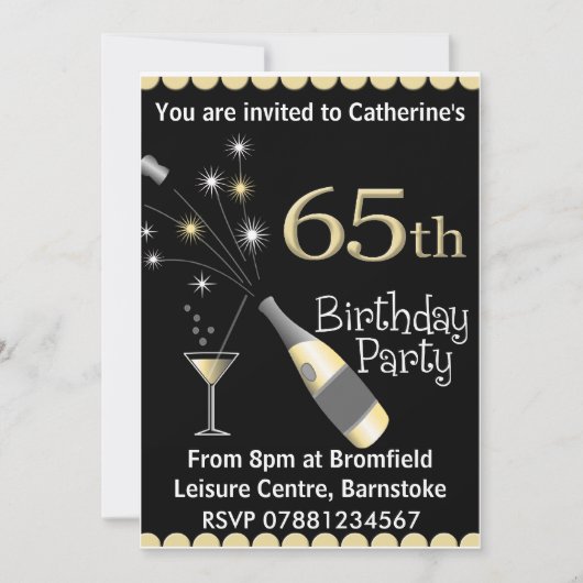 Invitation à la fête du 65e anniversaire (Devant)