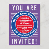 Invitation à la fête du 70e anniversaire (Devant)