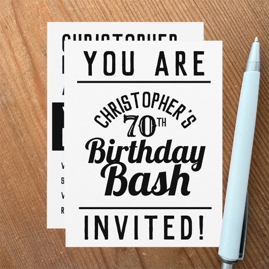 Invitation à la fête du 70e anniversaire