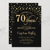 Invitation à la fête du 70e anniversaire - Gold Bl (Devant / Derrière)
