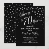 Invitation à la fête du 70e anniversaire - Noir d' (Devant / Derrière)