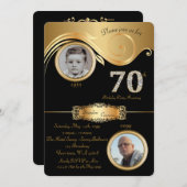 Invitation à la fête du 70e anniversaire, Noir et  (Devant / Derrière)
