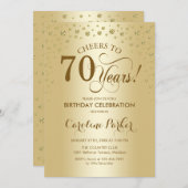Invitation à la fête du 70e anniversaire - Or (Devant / Derrière)