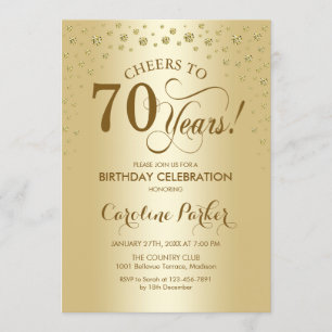 Invitation à la fête du 70e anniversaire - Or