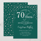 Invitation à la fête du 70e anniversaire - Silver (Devant / Derrière)