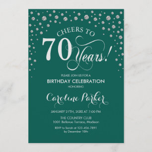 Invitation à la fête du 70e anniversaire - Silver