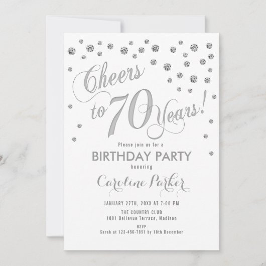 Invitation à la fête du 70e anniversaire - Silver  (Devant)