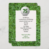 Invitation à la fête du 75e anniversaire de Golfer (Devant / Derrière)