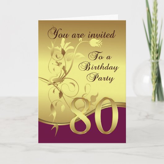 Invitation à la fête du 80e anniversaire (Devant)