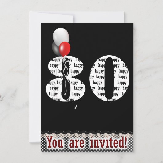 Invitation à la fête du 80e anniversaire (Devant)