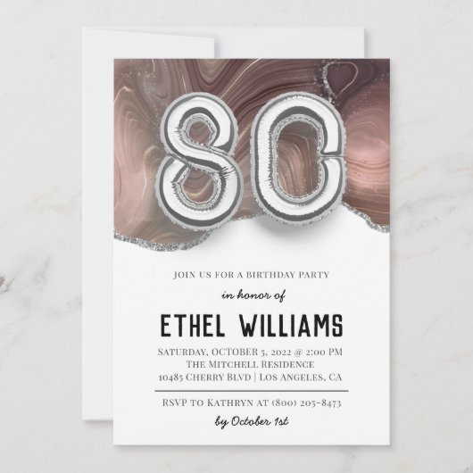 Invitation à la fête du 80e anniversaire (Devant)