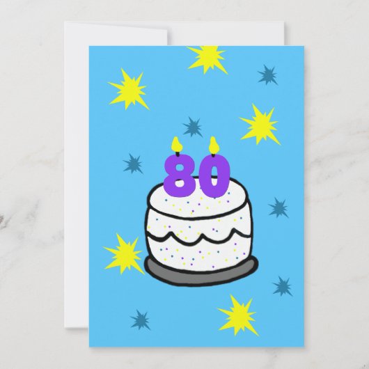 Invitation à la fête du 80e anniversaire 80 Bougie (Devant)