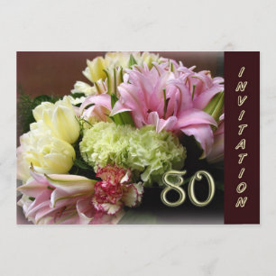 Invitation à la fête du 80e anniversaire - Bouquet