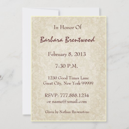 Invitation à la fête du 80e anniversaire Bow (Dos)