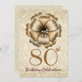 Invitation à la fête du 80e anniversaire Bow (Devant / Derrière)