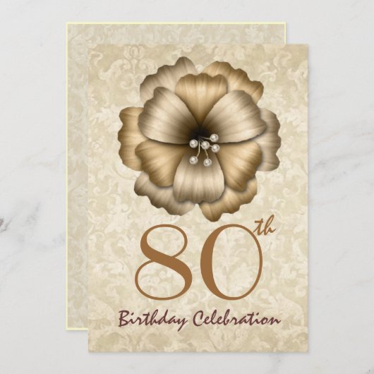 Invitation à la fête du 80e anniversaire Bow (Devant / Derrière)