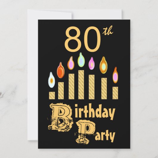 Invitation à la fête du 80e anniversaire - GOLD (Devant)