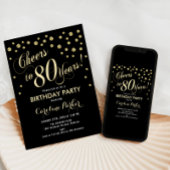 Invitation à la fête du 80e anniversaire - Gold Bl