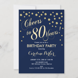 Invitation à la fête du 80e anniversaire - Gold Na