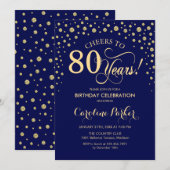 Invitation à la fête du 80e anniversaire - Gold Na (Devant / Derrière)