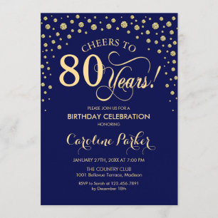 Invitation à la fête du 80e anniversaire - Gold Na