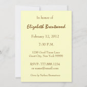 Invitation à la fête du 80e anniversaire GOLD Rose (Dos)