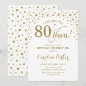 Invitation à la fête du 80e anniversaire - Gold Wh (Devant / Derrière)