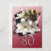 Invitation à la fête du 80e anniversaire - Lys bla