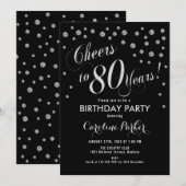 Invitation à la fête du 80e anniversaire - Noir d' (Devant / Derrière)