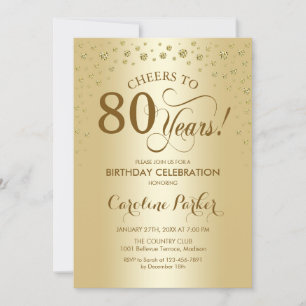 Invitation à la fête du 80e anniversaire - Or