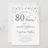 Invitation à la fête du 80e anniversaire - Silver (Devant)