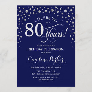Invitation à la fête du 80e anniversaire - Silver